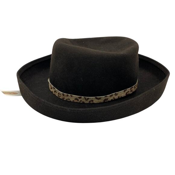 Talbots Leopard Print Band Wool Hat Vintage NWT One Size Brown Made in USA - Picture 1 of 5